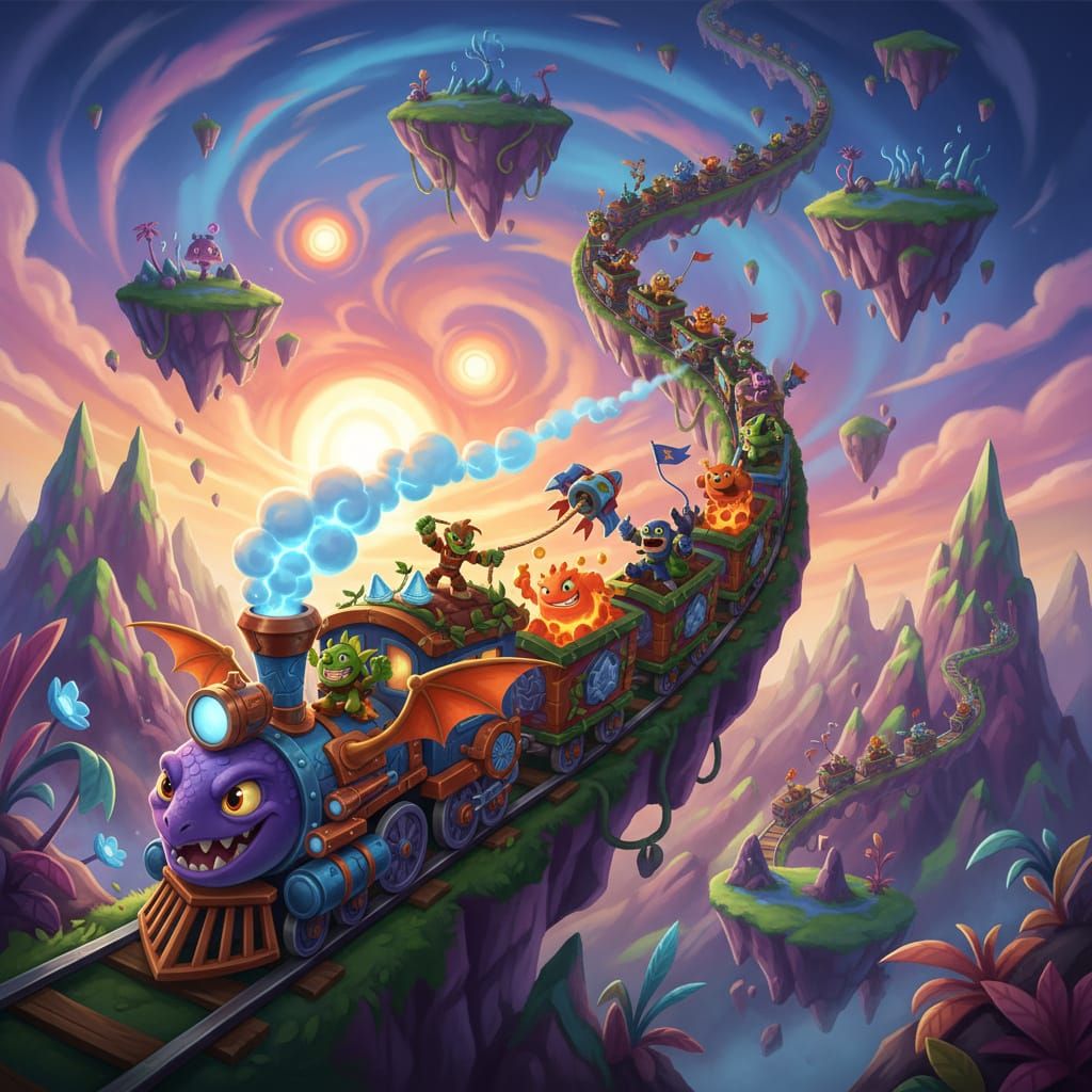 Skylanders Train on Fantastical Mountain Track