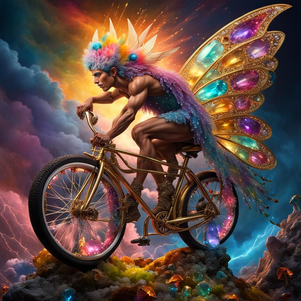 Hyperreal Fairy on Crystal Bicycle