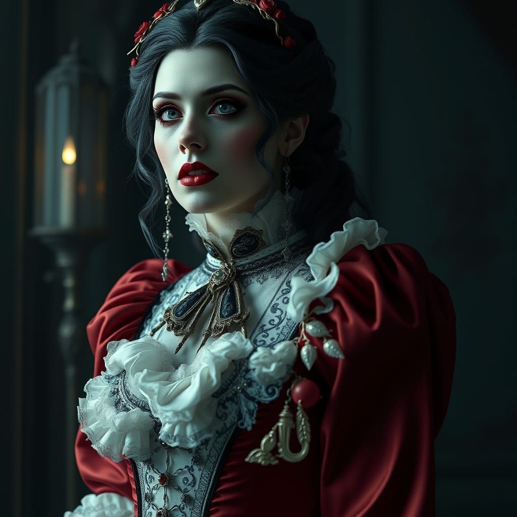 Victorian Vampire in Dark Atmosphere, 4D Render