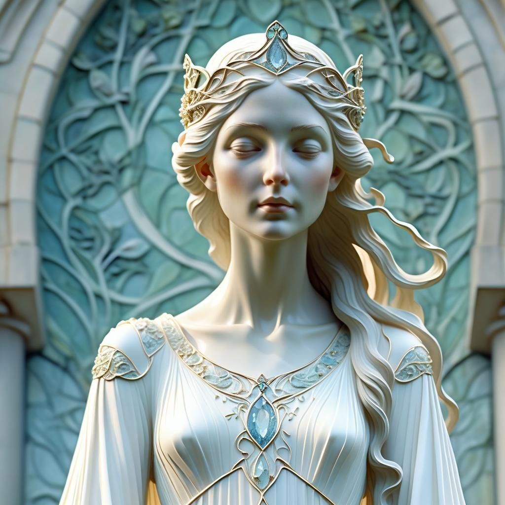 Galadriel Portrait in Art Nouveau Style