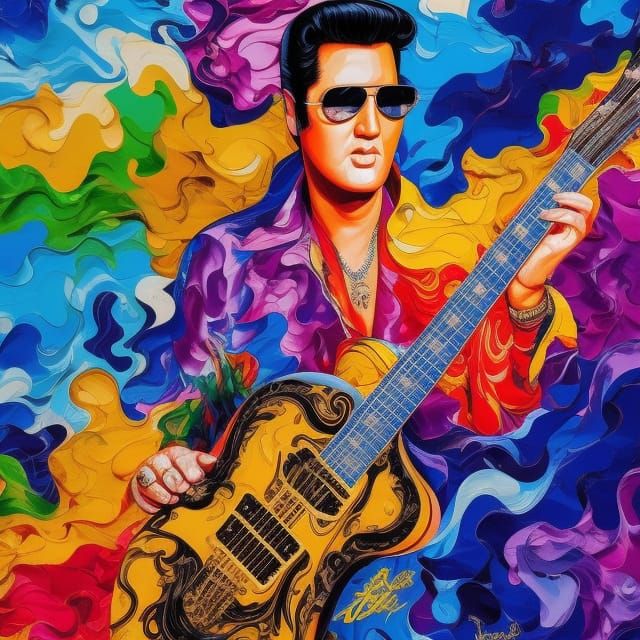"Elvis Presley with guitar"