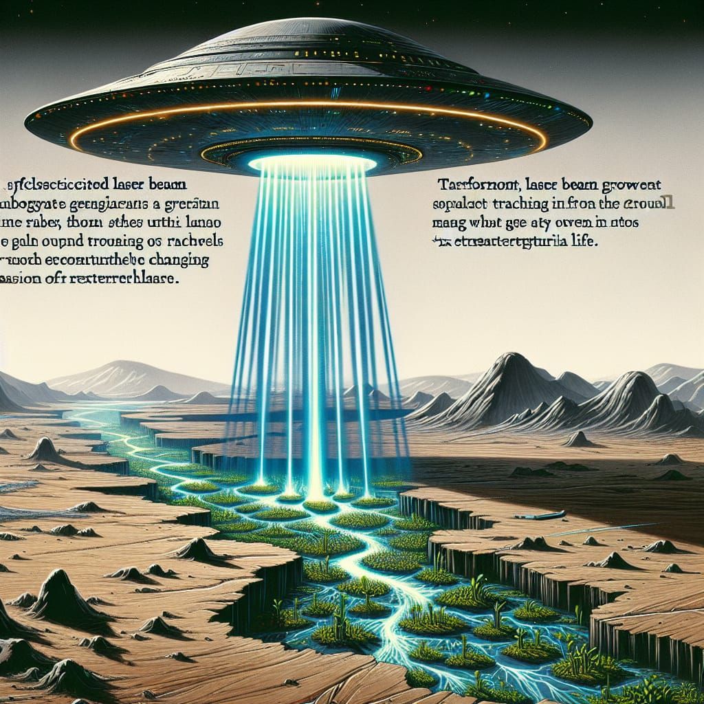 Saucer Spacecraft Terraform an Alien Planet