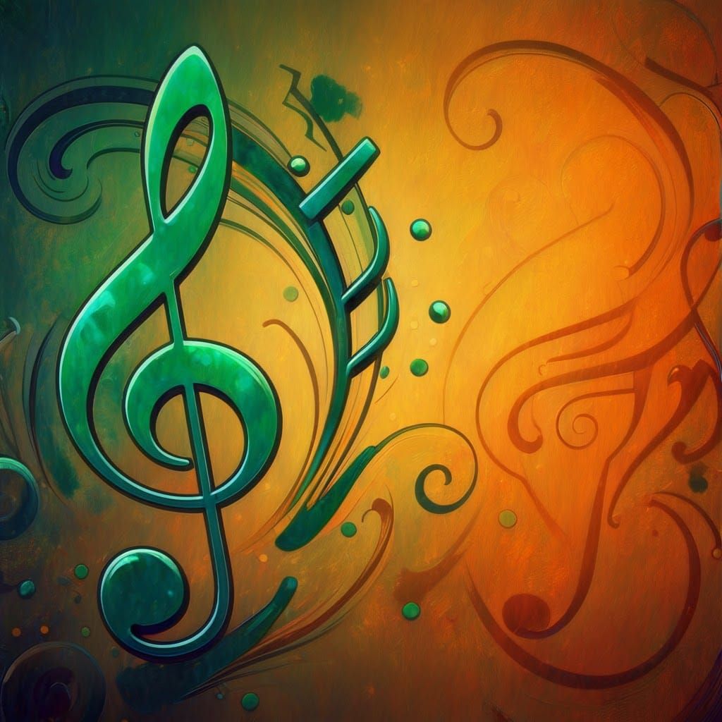 Vibrant Music Notes in Dreamlike Atmosphere