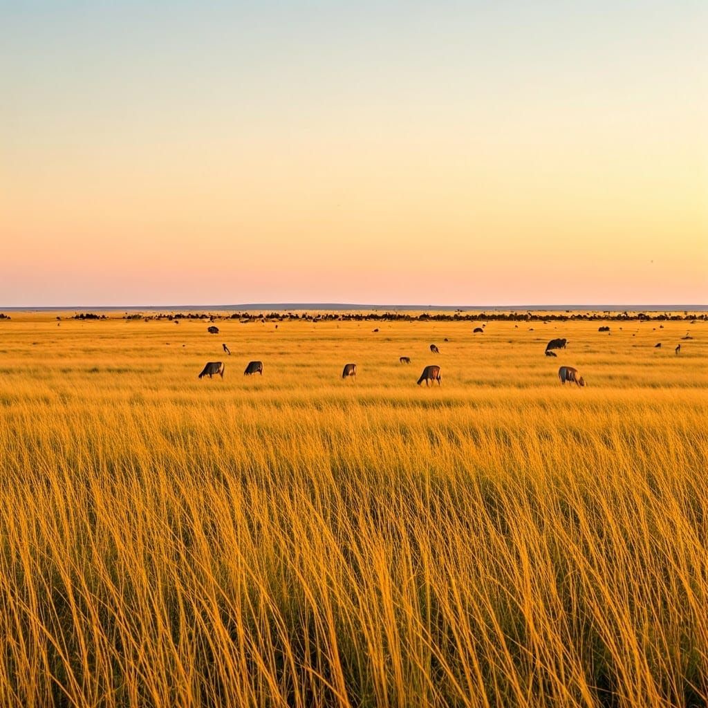 Golden Sunrise Over Endless Prairies