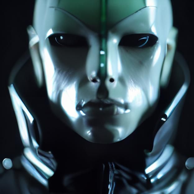 Handsome Android Portrait in Japanese Design Studio