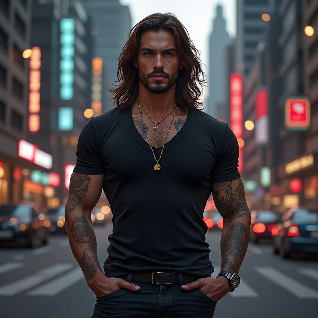 Confident Albanian Man in Urban Setting