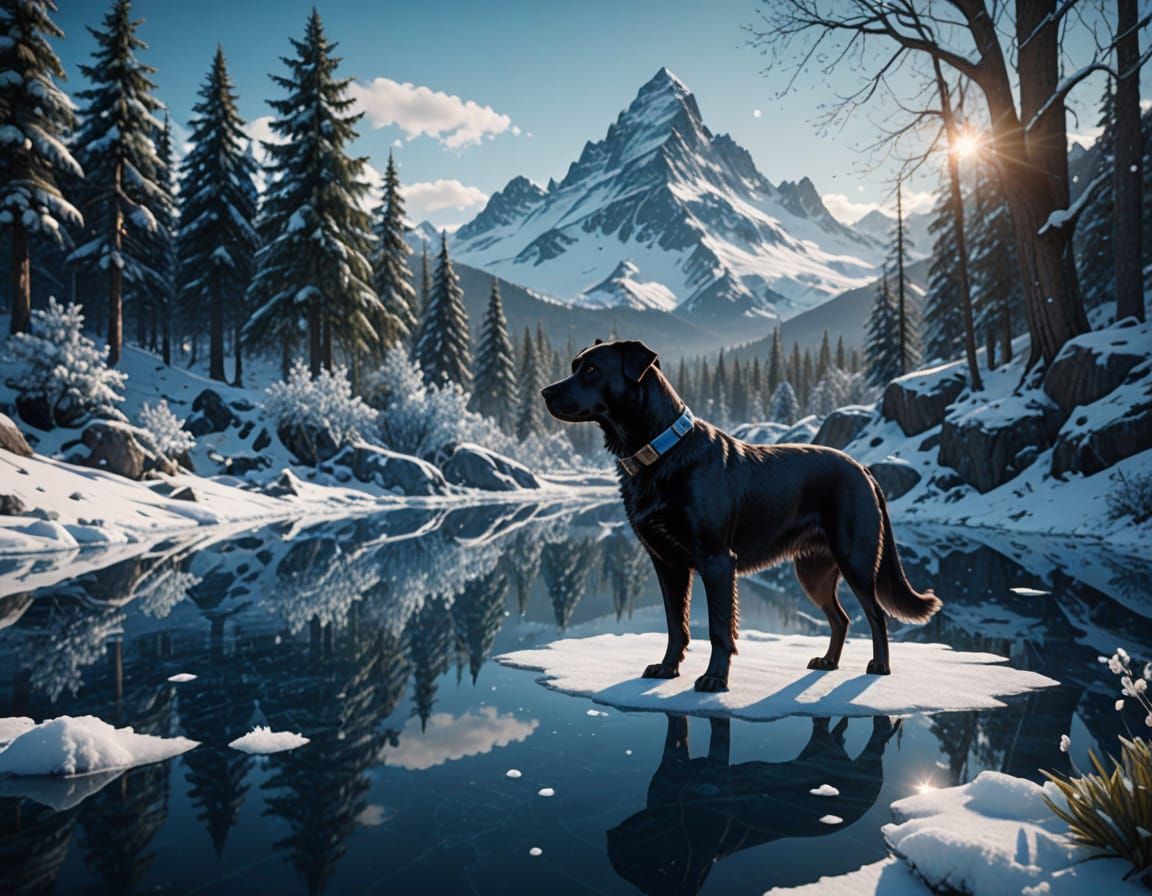 Regal Canine in Winter Wonderland