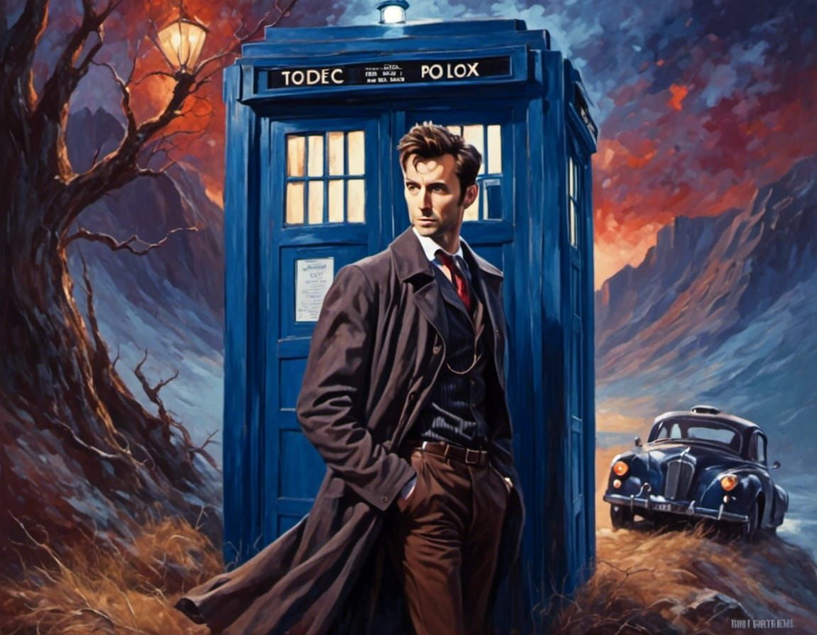 David Tennant as Doctor Who in Retro Rockabilly Style