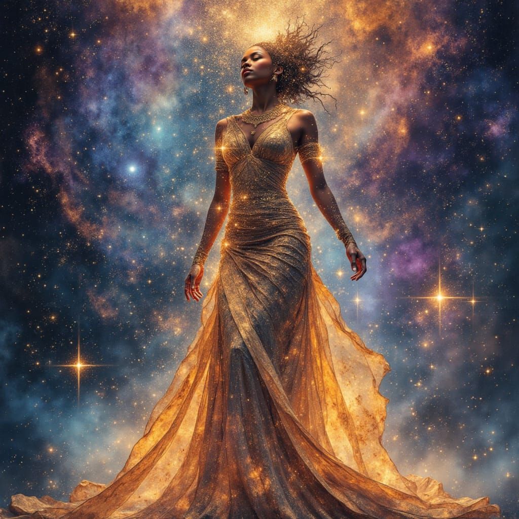 African Goddess of Stars on Alien Planet