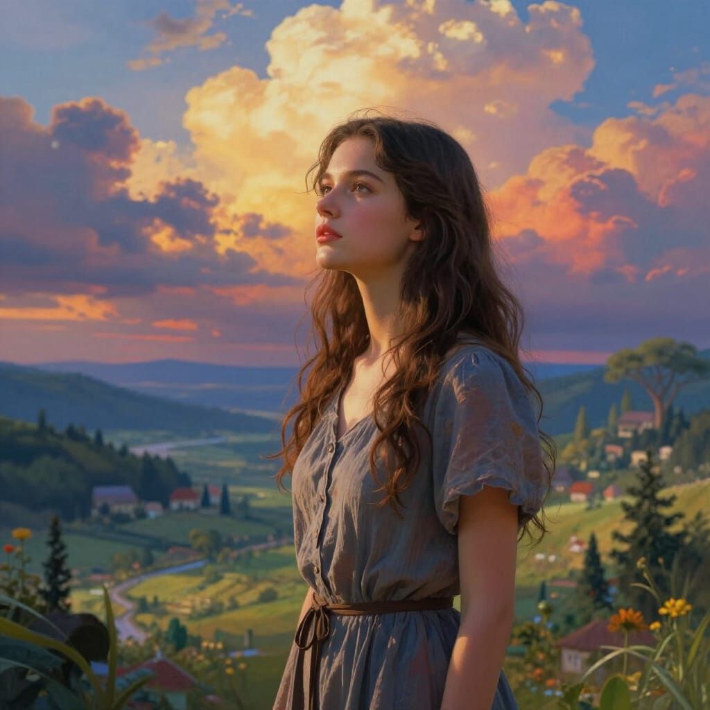 Serene Woman in Dramatic Cinematic Lighting