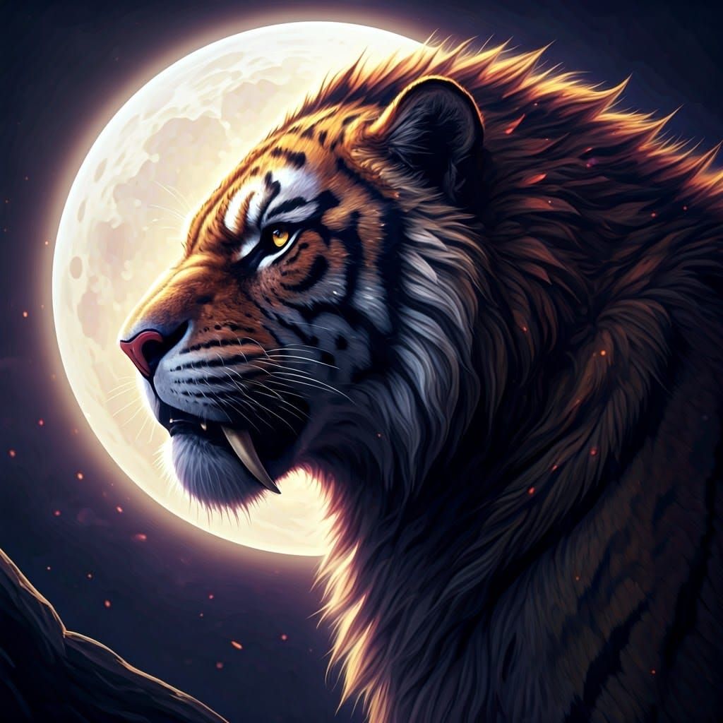 Silhouetted Sabertooth.