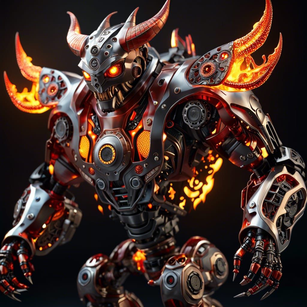Robotic fire demon