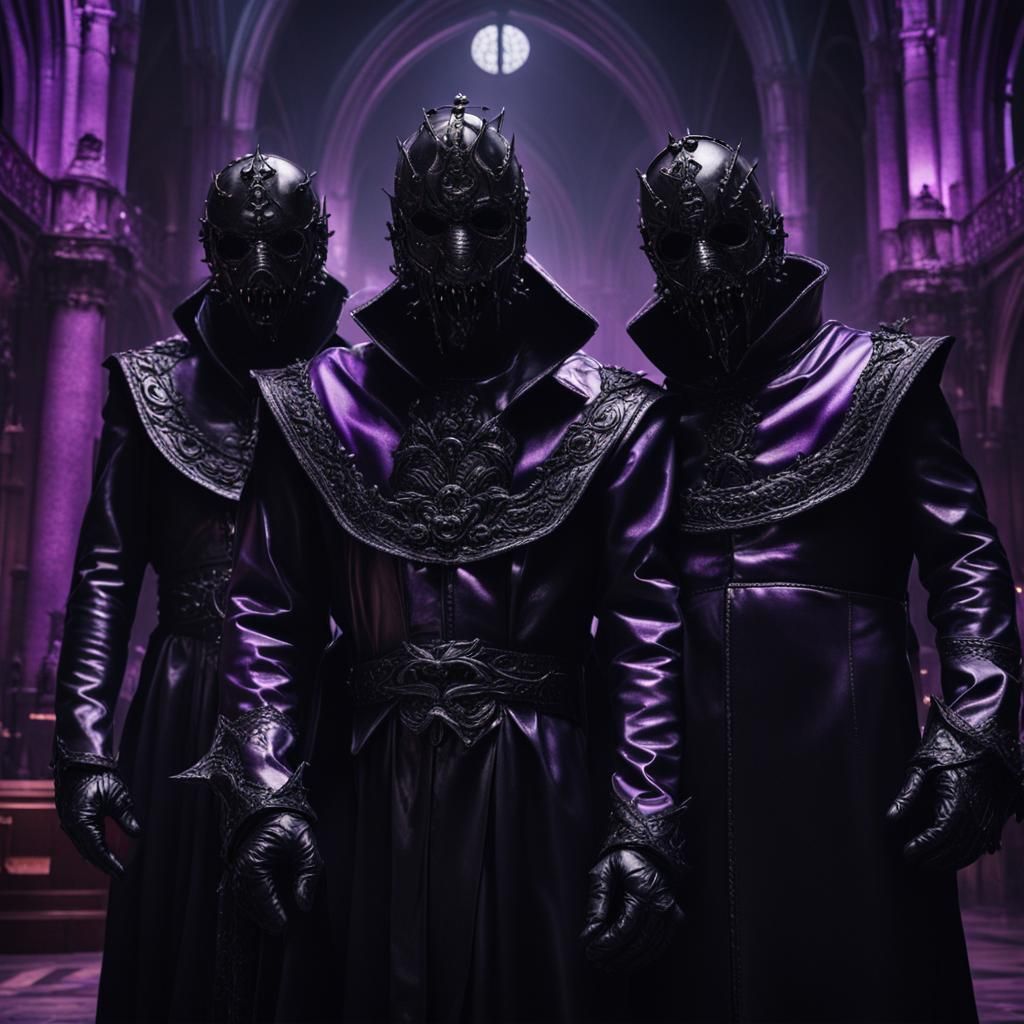 Diabolic Baroque Church Scene with Latex Masks