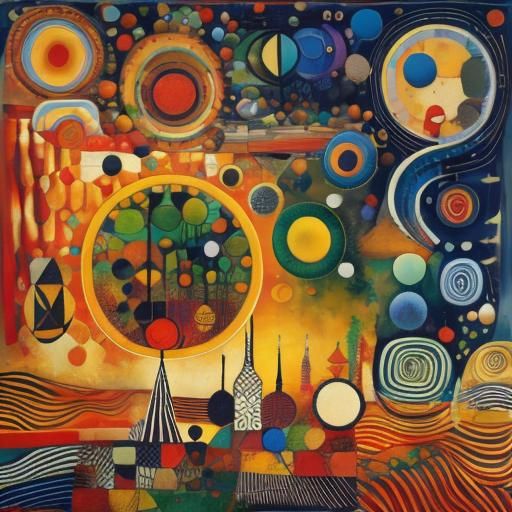 Vibrant Encaustic Landscape Inspired by Modern Masters