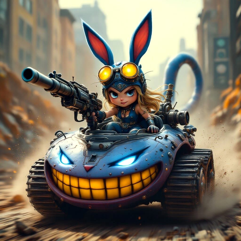 Alice in Wonderland Races Mad Max Tank