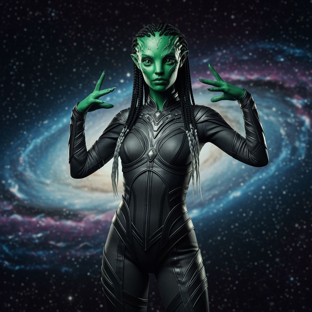 Striking Female Humanoid Alien Design