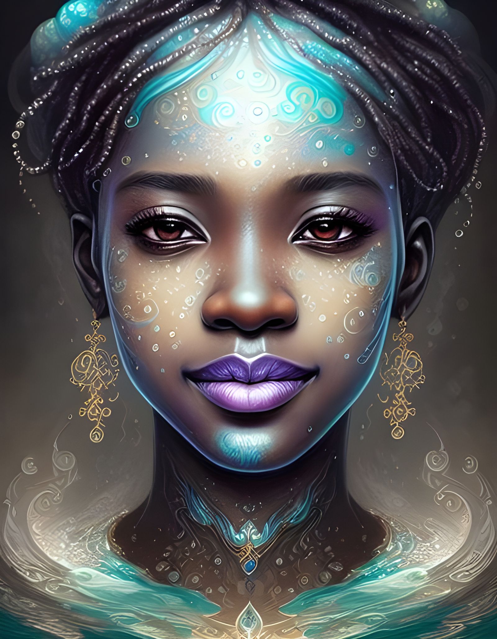 Ornate Portrait of a Water Mage