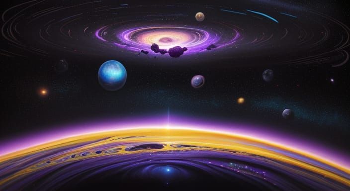 Cosmic Vortex in Vibrant Oil Painting