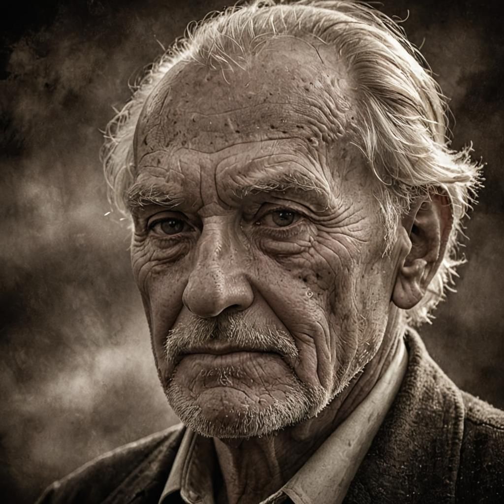 High Contrast Portrait of Dignified Older Man