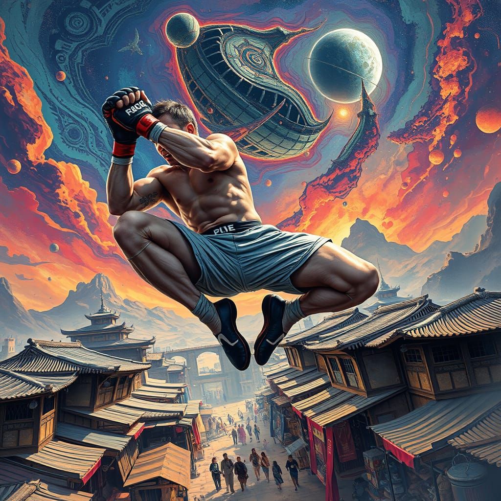 Cosmic MMA Fighter over Future Marketplace