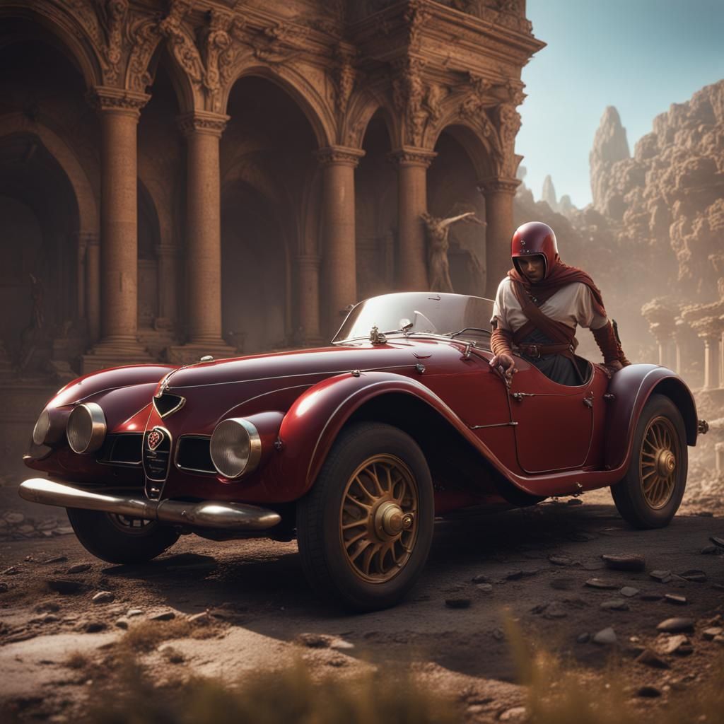 Alfa Romeo Battles in Ancient Times: Fantasy Art