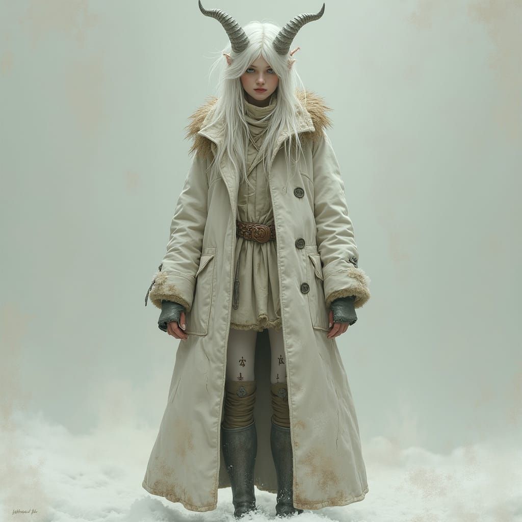 Winter Satyr in Matte Painting Style