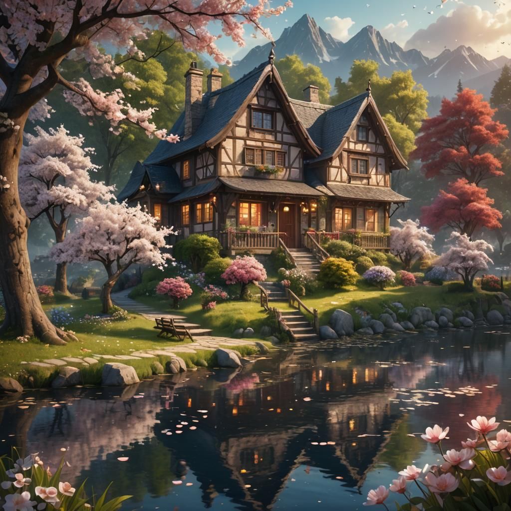 Romantic Cottagecore Reunion: Blossoms Fall in Detailed Matt...