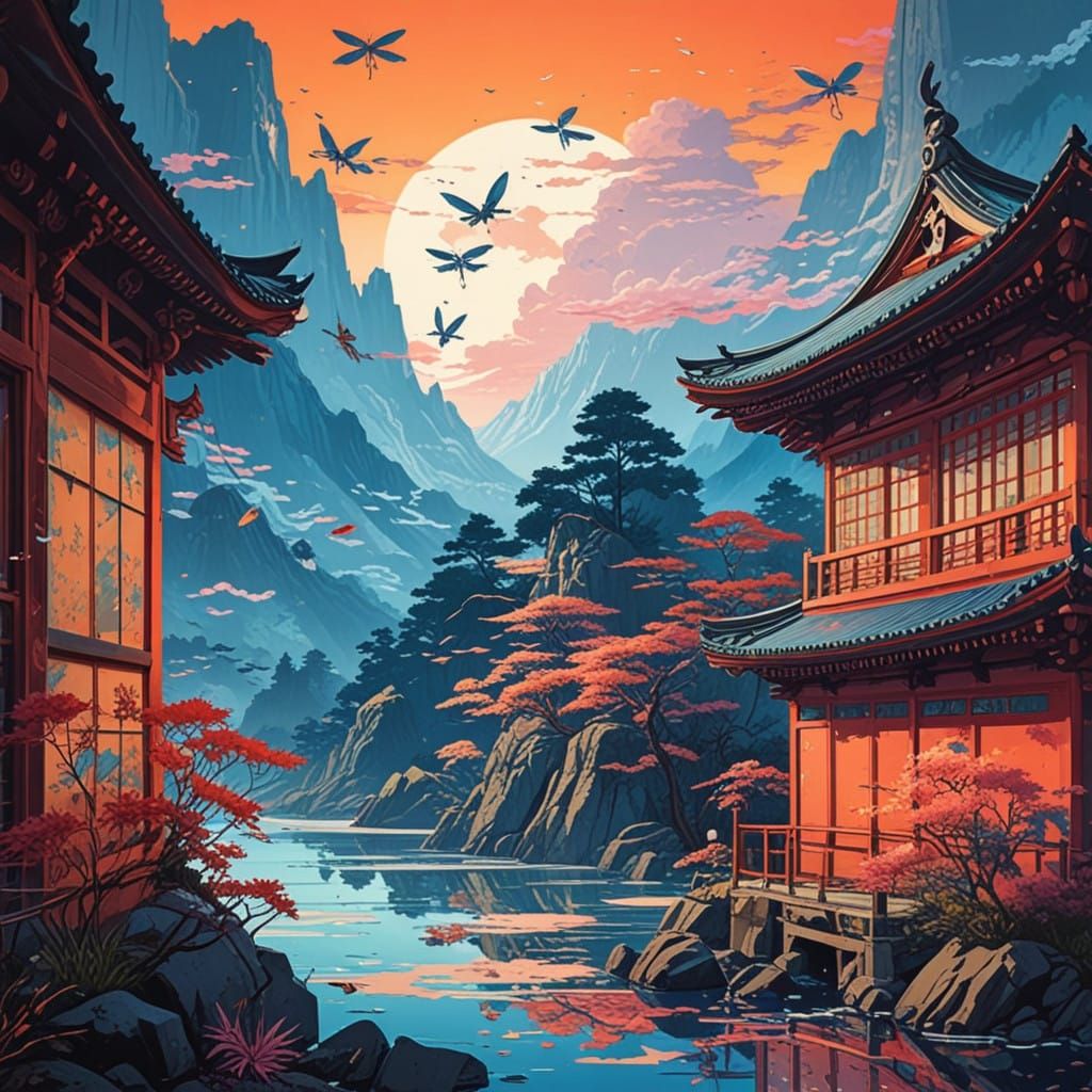 Whimsical Dragonflies in a Kaleidoscope of Colors