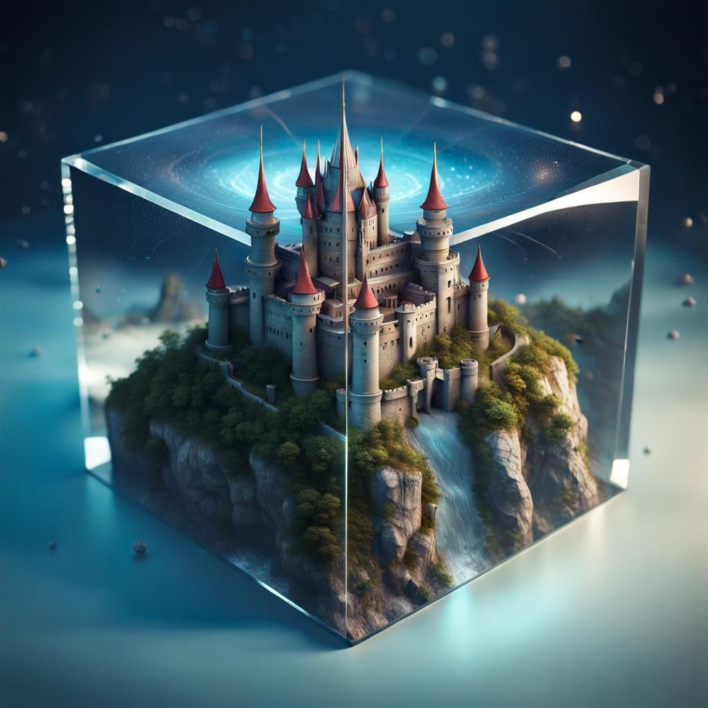 Crystal Cube Castle: A Photorealistic CGI Masterpiece