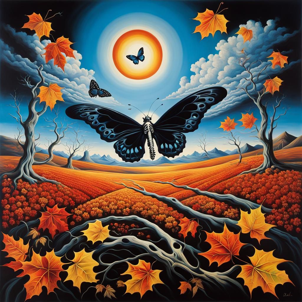 Surreal Landscape with Elastic Flora, Dali Style