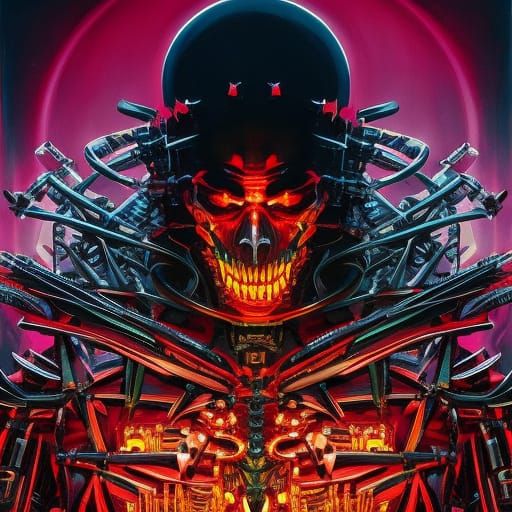 Terrifying Blade-Covered Cyborg in Sci-Fi Horror Style