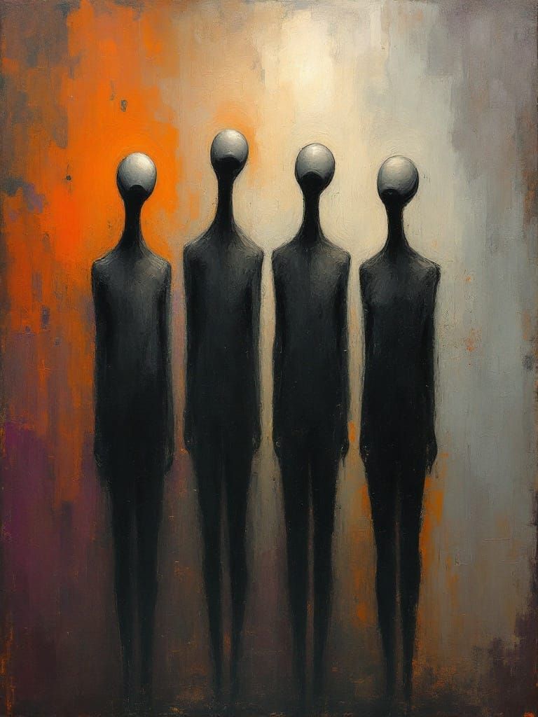 Abstract Figures in the Style of Francis Bacon