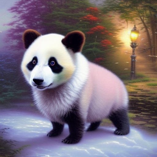 Panda Corgi Mix in Ethereal Fantasy Style