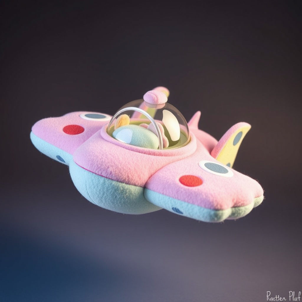 Plush Toy Starship in Pastel Colors