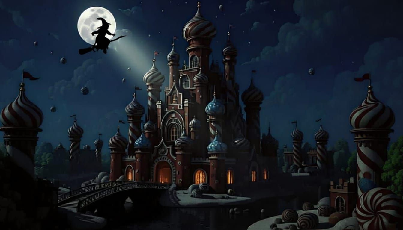 Surreal Candy City Skyscraper in Whimsical Fantasy Style