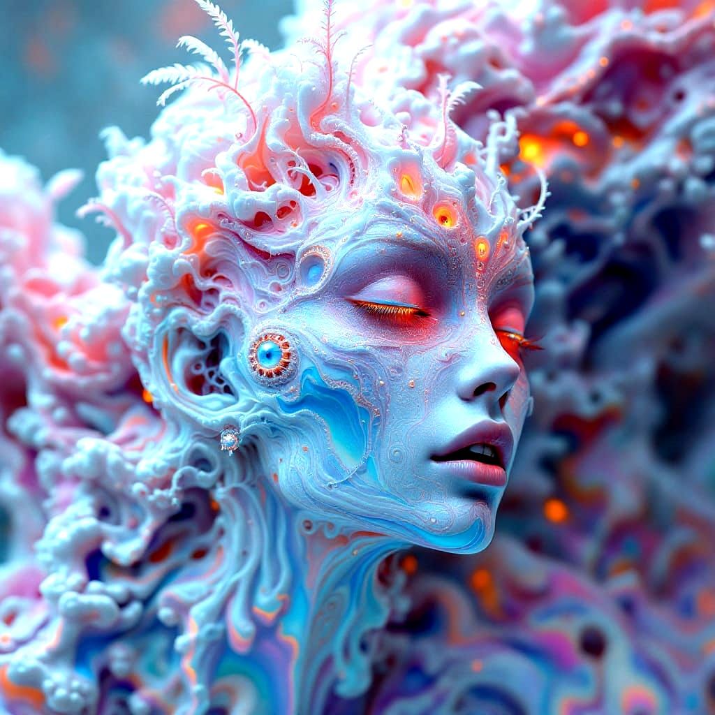 Psychedelic Fractal Entity with Rainbow Sheen