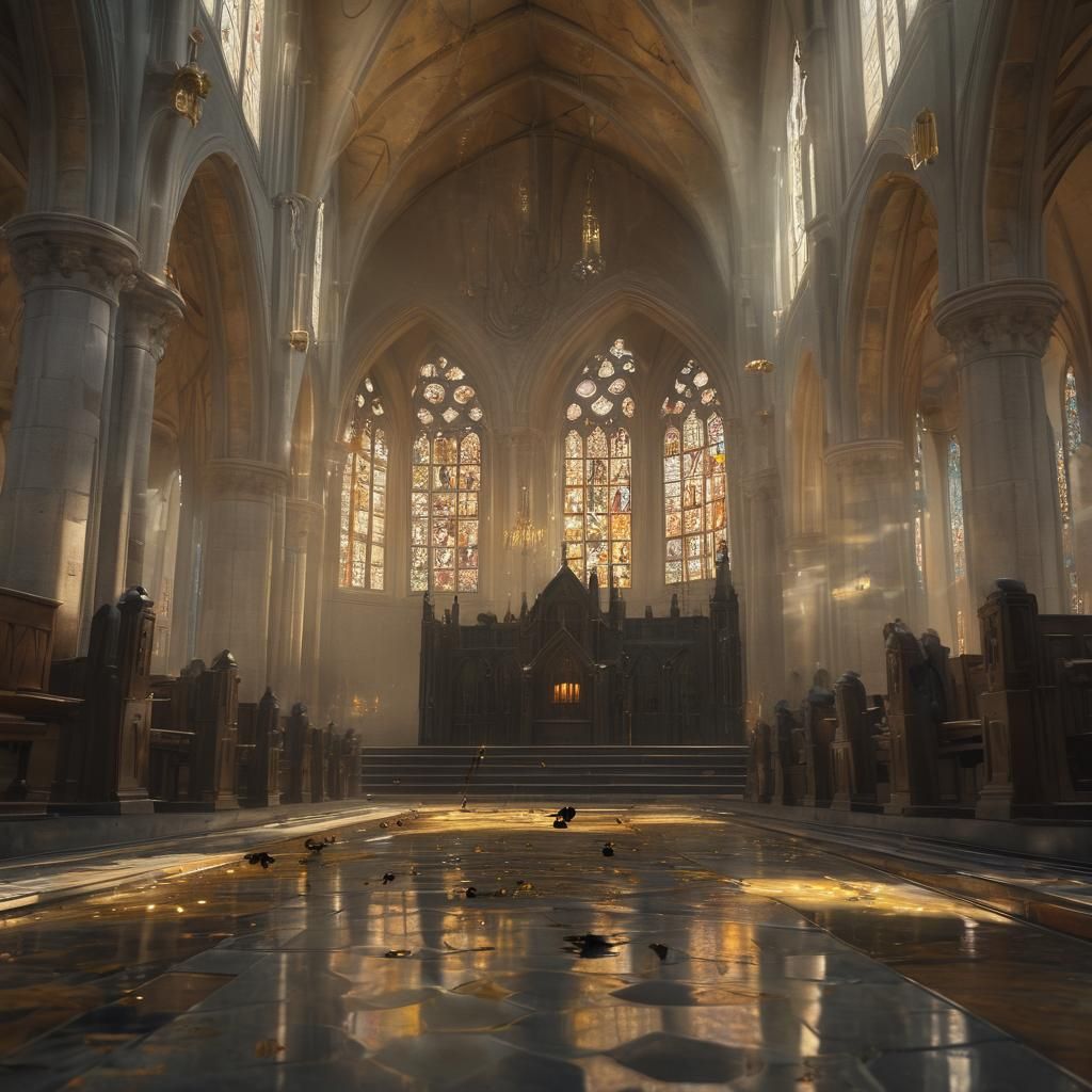 Bumblebee in Church: Detailed Fantasy Art