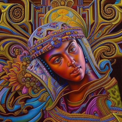 Colorful Graffiti Art in William Holman Hunt Style