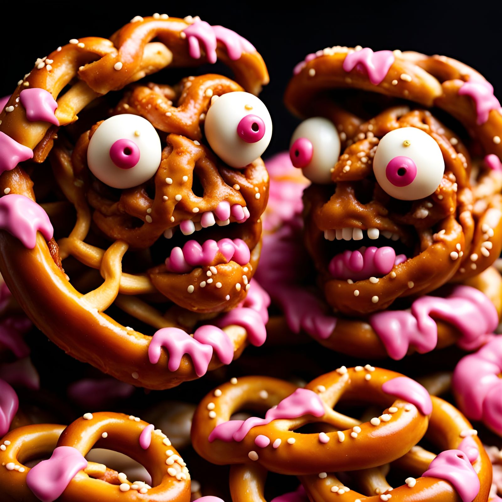 Pretzel Zombies Eating Pretzel Brains