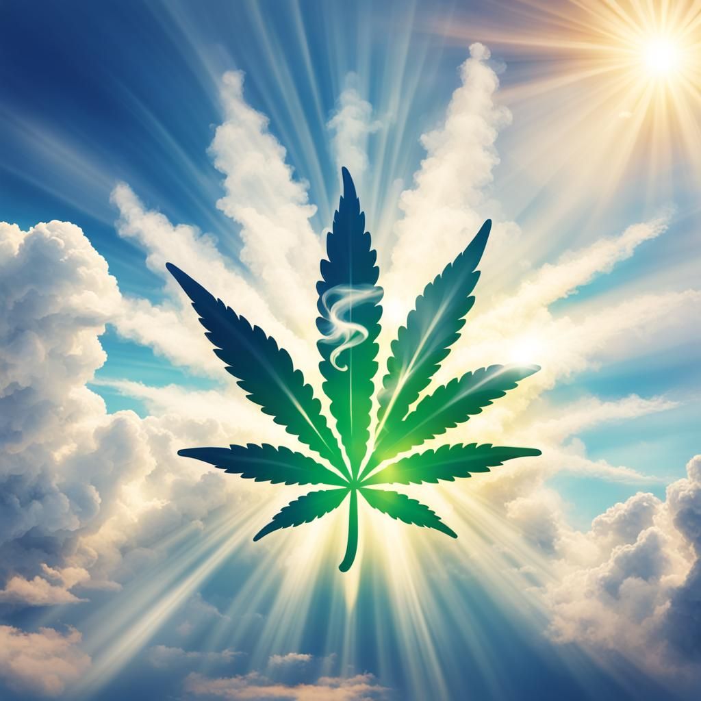 Cannabis Smoking Items Logo in Divine Light