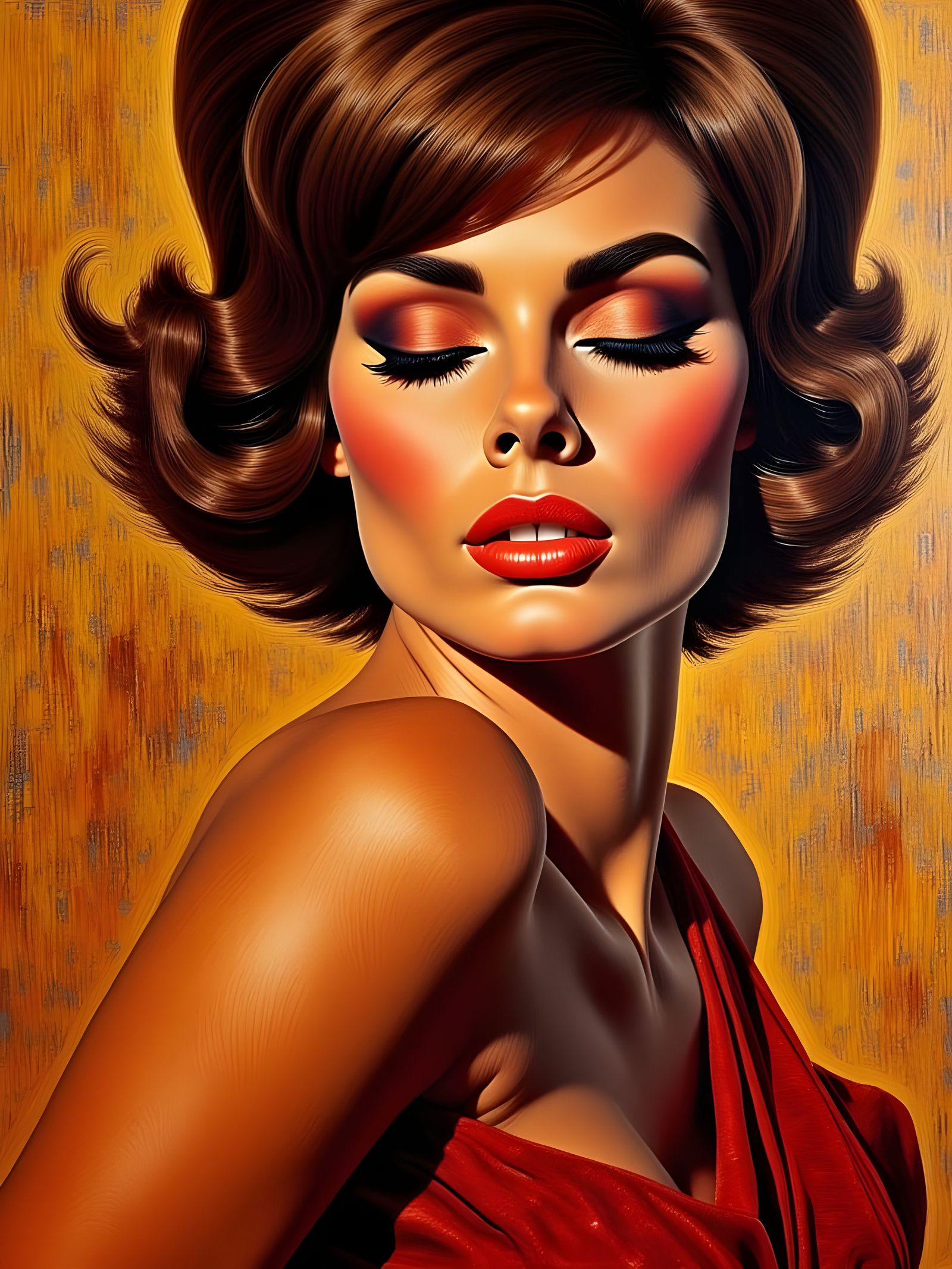 Expressionist Portrait with Impasto and Golden Lighting