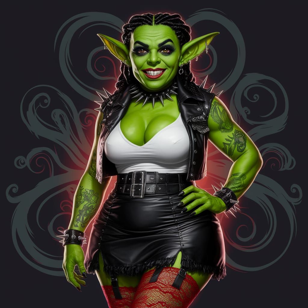 Enchanting Goblin Portrait in Dark Gothic Style
