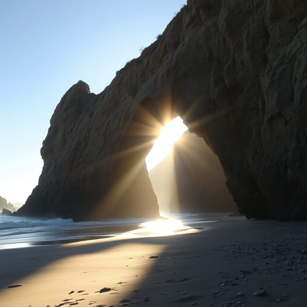 Sunlight Shines Through a Majestic Archway in a Dramatic Dig...