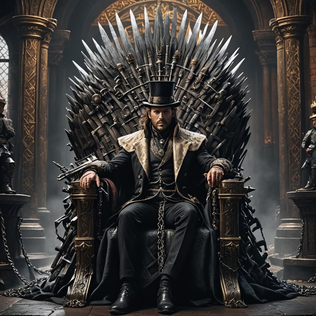 Man on Iron Throne with Great Sword