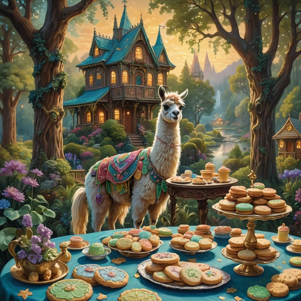 Llama Jester at Magical Treehouse in Victorian Style