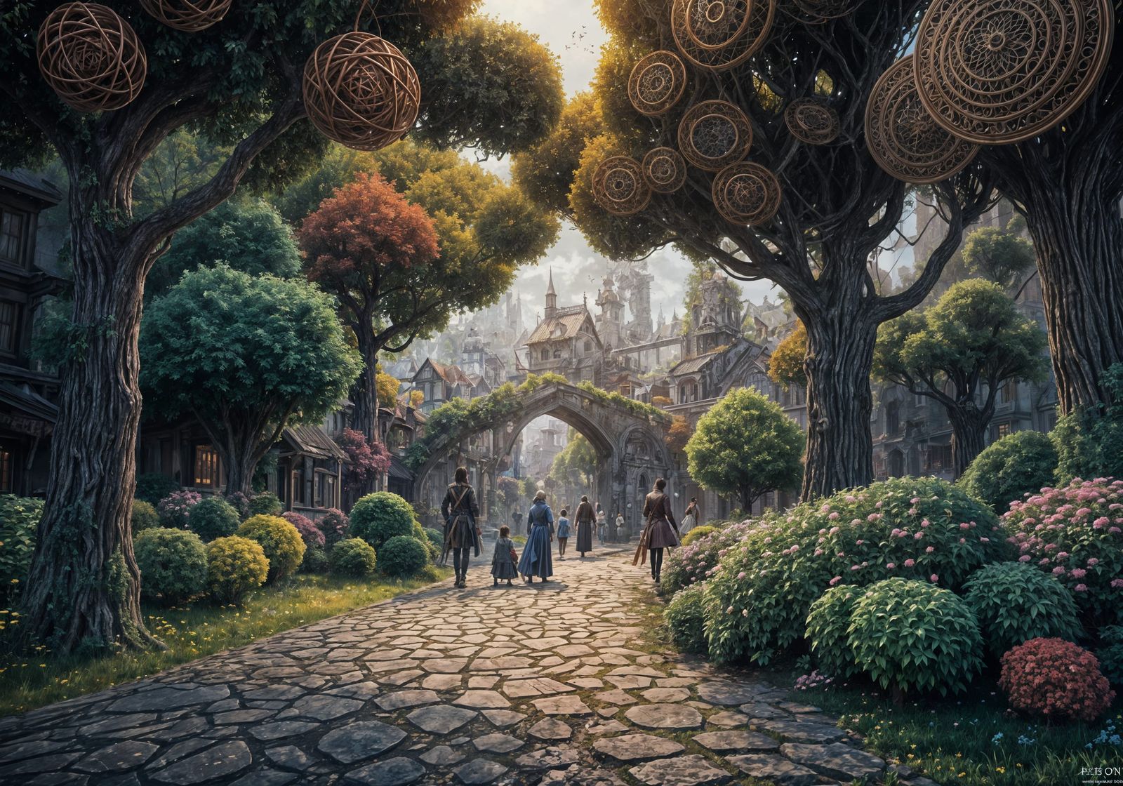 Fantastical City of String: Detailed Matte Painting