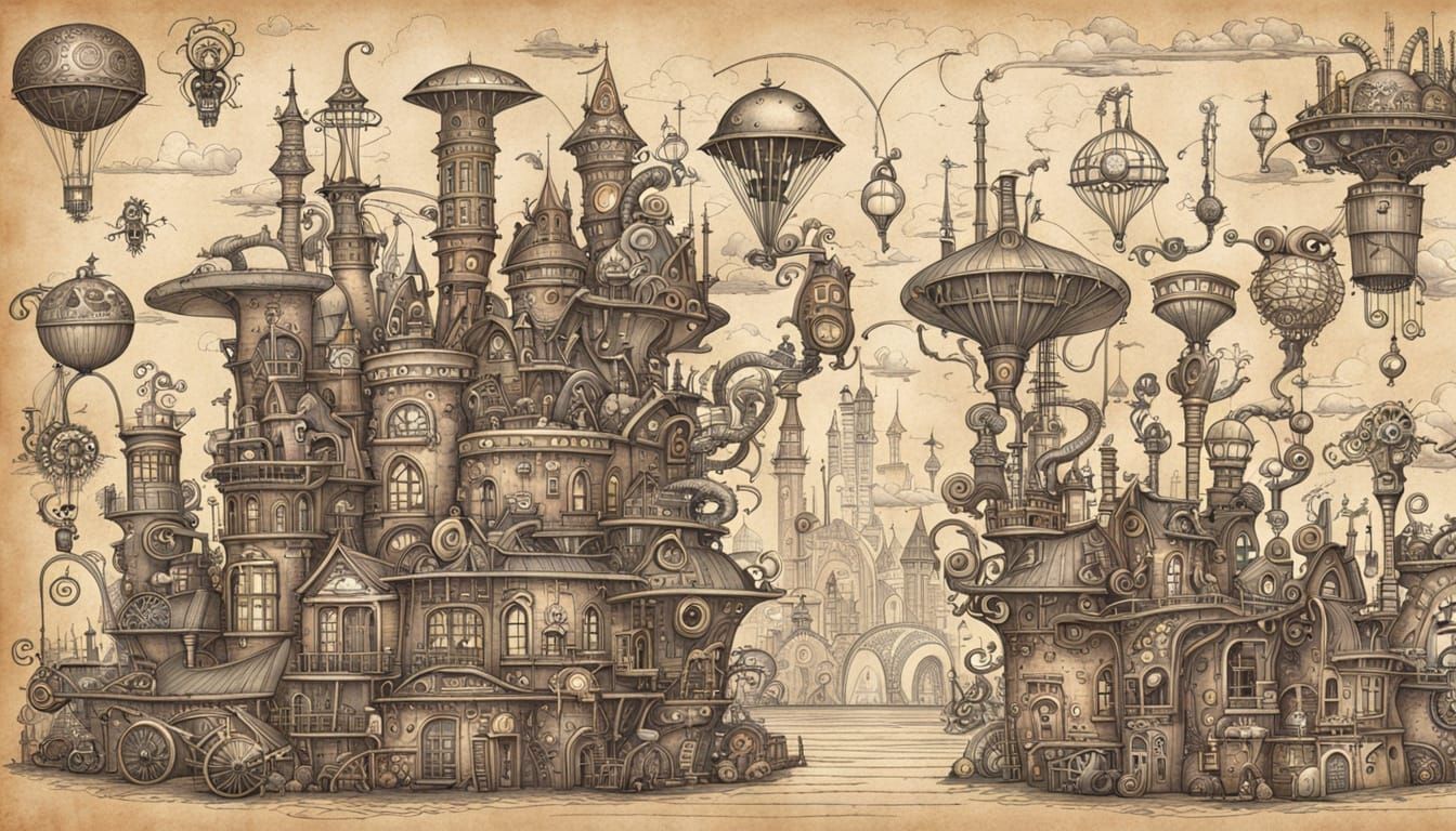 Steampunk Fantasies on Vintage Paper