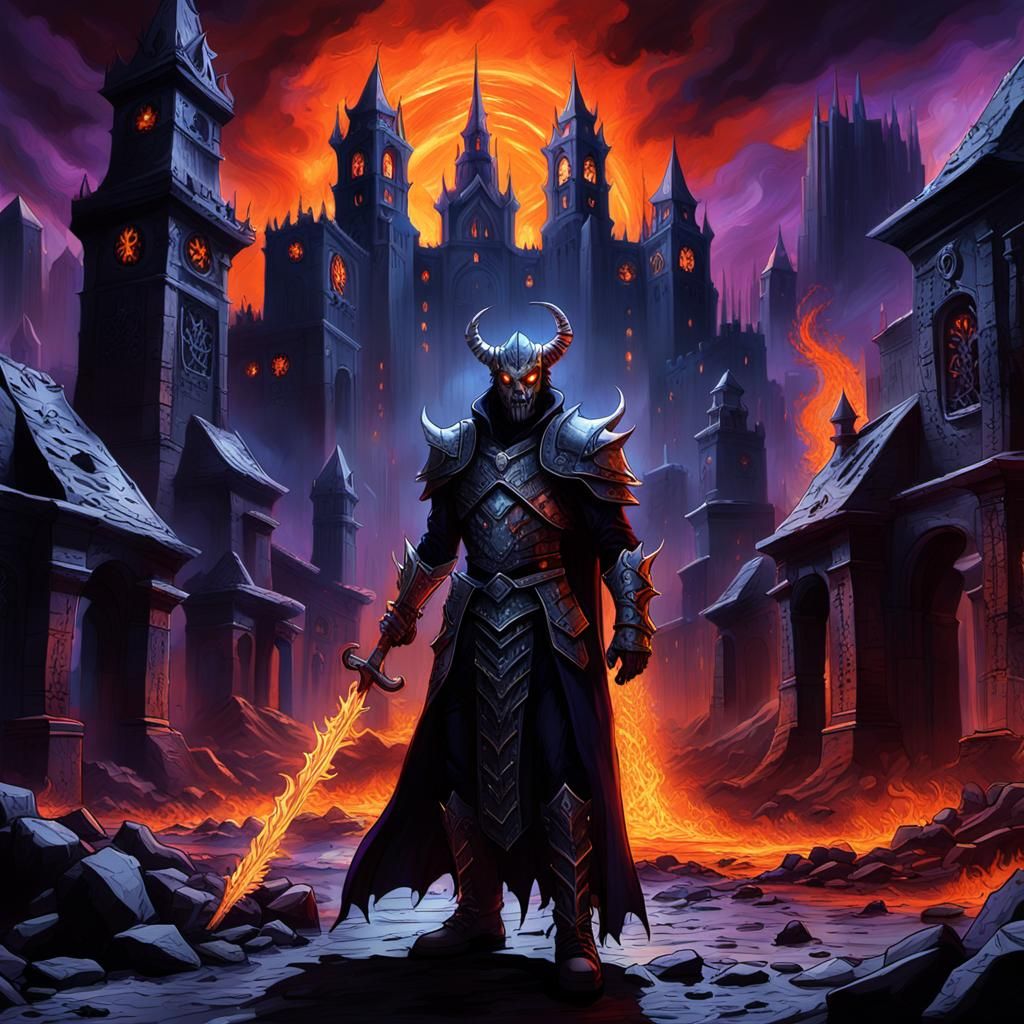 Dark Lord Album Art: Hellish City Matte Painting