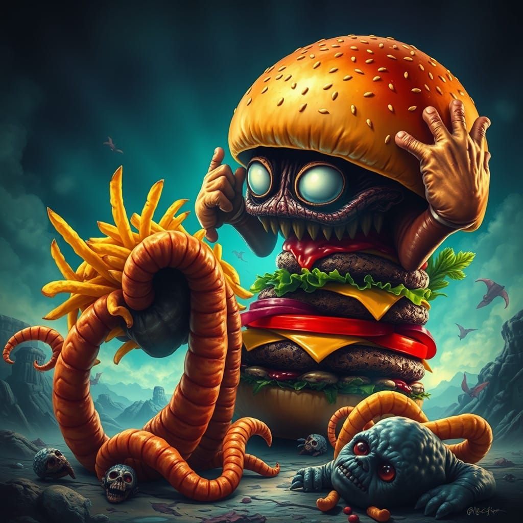 Surreal Food Beings Rise in a Tim Burtonesque Nightmare Land...