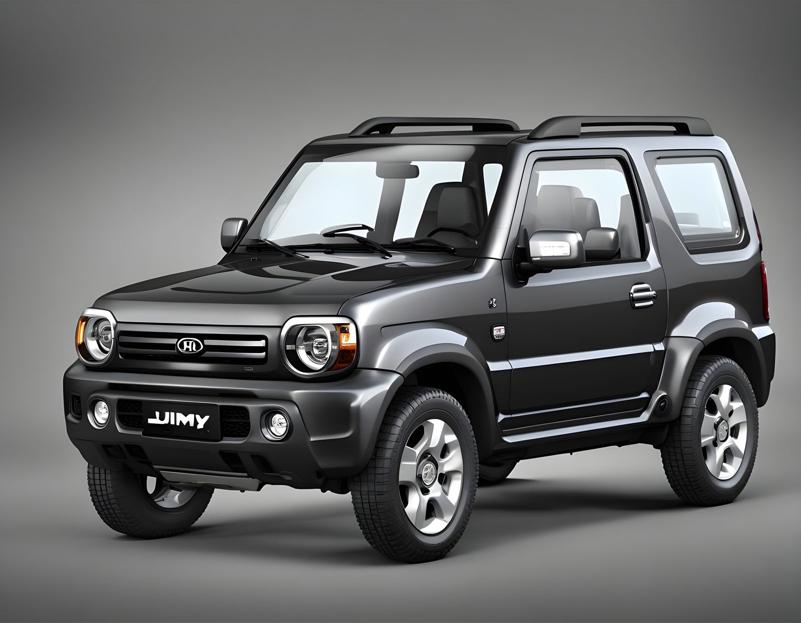 Dark Gray 2012 Kia Jimny SUV: 3D Render